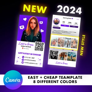 NOUVELLE carte de modèle de profil INSTAGRAM 2024, modèle Instagram Canva, histoires de profil instagram, meilleur modèle de profil instagram canva 2024
