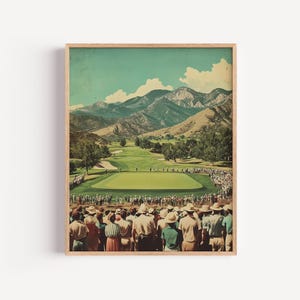 Vintage Golf Tournament Poster, Retro Mountain Course Print, Classic Sports Wall Art, Golf Lover Gift, Sports Poster