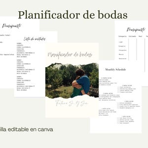 Editable Digital Wedding Planner in Canva – Minimalist Wedding Planner PDF – Wedding Organizer for Brides