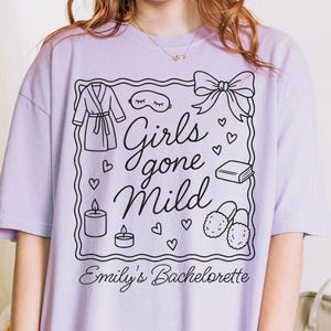 Custom Girls Gone Mild Bachelorette Shirts, Spa Bachelorette Tee, Comfort Colors Matching Group Bach shirt, Girls Night In, Bridal party tee