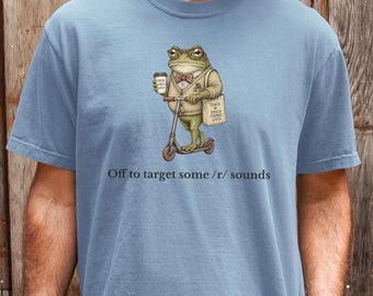 Male Frog Speech Therapist Comfort Colors Shirt, SLP Frog Tee Speech Pathologist Gift, Back To School Speech Therapy Apparel