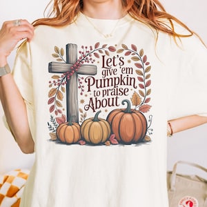 Christian Halloween T-Shirt: Faith & Pumpkins - Comfort Colors Tee
