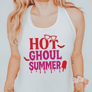 Hot Ghoul Summer Tank Top, Halloween Tank, Spooky Season Top, Beach Party Shirt, Summerween Shirt, Funny Tank, Trendy Top