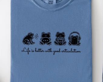 Frog Speech Therapist Comfort Colors Shirt, SLP Frog Tee Speech Pathologist Gift, Back To School Speech Therapy Apparel