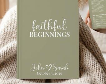 Personalized Newlywed Scripture Journal, Custom Wedding Prayer Journal, Hard Cover Christian Gift for Married Couple, Custom Faith Notebook