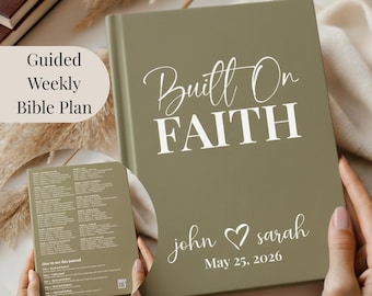 Personalized Newlywed Scripture Journal, Custom Wedding Prayer Journal, Hard Cover Christian Gift for Married Couple, Custom Faith Notebook