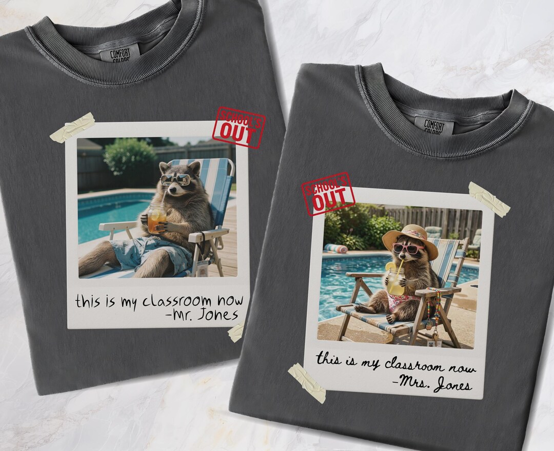 Teacher Retirement Shirt, Last Day of School Raccoon, Custom Teacher ...