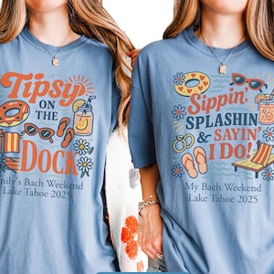 Love On The Lake Camp Personalized Bachelorette T-Shirts Love On The Lake Camp, Custom Group Bridal Party Matching Shirts for Bachelorette