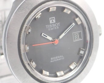 Horloge, Vintage Tissot Sideral Fiberglass Automatic, jaren 1960, 40mm, origineel horloge, mechanisch horloge, cadeau voor hem, horloge voor mannen, stalen band