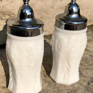 Vintage Milk Glass Salt and Pepper Shakers