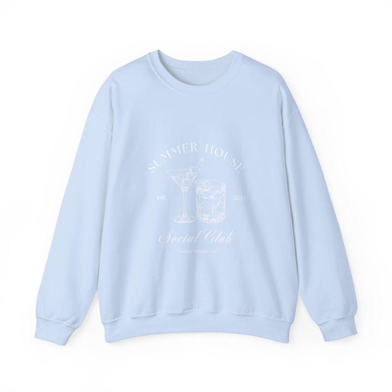 Cosy Summer House ronde hals, coole katoenmix trui, jeukvrije naden afbeelding 2