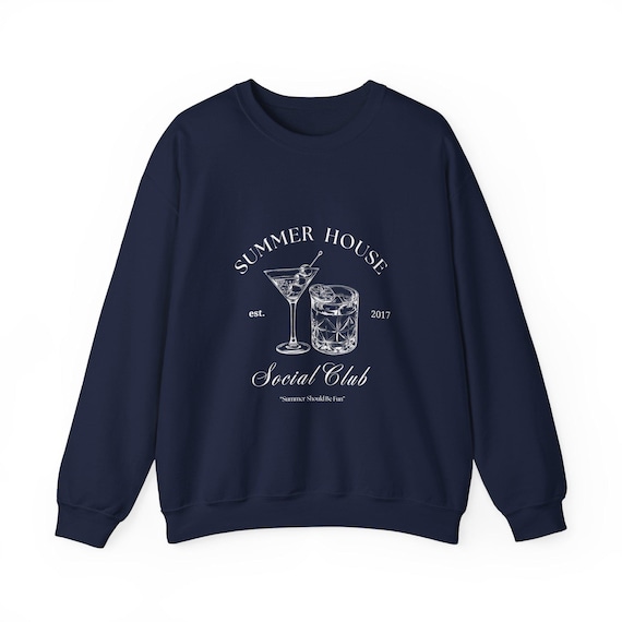 Cozy Summer House Crewneck, Cool Cotton Blend Sweater, Itch-Free Seams