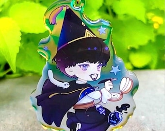 Witch Hat Atelier Qifrey and Olruggio Matching Magnetic and Rainbow Keychain Charms