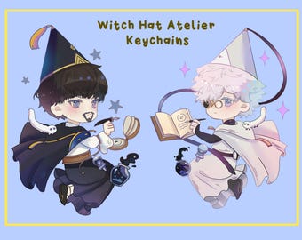 Witch Hat Atelier Qifrey and Olruggio Matching Magnetic and Rainbow Keychain Charms