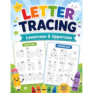 Printable Letter Tracing Worksheet, Uppercase and Lowercase Letters