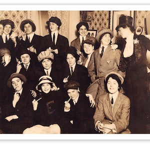 Drag Kings #1 Poster: Vintage Ladies in Drag | 18x12&quot; 1920s LGBTQ+ Gender Crossdressing Women Female Drag Trans Art Print