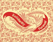 Solidarity Forever Small Print, 4x6" Postcard | Retro Leftist Pro-Worker Pro-Labor Anti-Capitalist Socialist Communist Flat Card