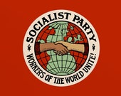 Socialist Party Small Print, 4x6" Postcard Workers of the World Unite | Retro Edwardian Socialism Flat Card, Leftist Small Gift,