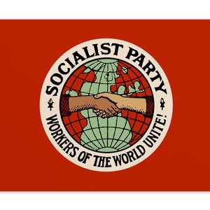 Sozialistische Partei Kleindruck, 10 x 15 cm Postkarte Arbeiter der Welt vereinen | Retro Edwardian Sozialismus flache Karte, linkes kleines Geschenk,