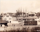 Railroad Station Small Print, 4x6" Postcard: 1912 Small Town Train Depot, Historical Cozaddale, Ohio Railway Reproduction B&O Flat Card