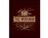The Workman Small Print, 4x6" Postcard Victorian Book Cover, Pro- Labor Union, Pro-Worker, Anti-Capitalist, Leftist Flat Card, Small Gift