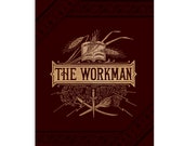 The Workman Small Print, 4x6" Postcard Victorian Book Cover, Pro- Labor Union, Pro-Worker, Anti-Capitalist, Leftist Flat Card, Small Gift
