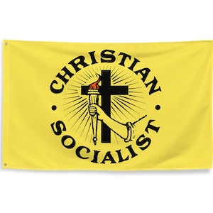 Christian Socialist Flag, 3x5 Foot Religious Leftist, Anti-Capitalist, Socialism Pro-Labor, Pro-Worker image 1