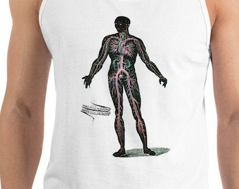 Anatomical Tank, Circulation | Anatomy Unisex Tank Top, Medical Gift, Blood, Science, Physiology, Cardiovascular, Doctor Gift