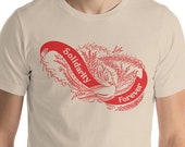 Leftist T-Shirt: Solidarity Forever Banner Bird and Flourishing | Unisex Retro Socialist Anti-Capitalist Pro-Labor Communist Strike Shirt