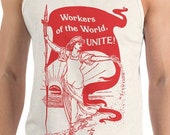 Leftist Tank: Workers of the World, Unite! | Unisex Retro Socialism Shirt, Walter Crane Style, Retro Socialist Anti-Capitalist Pro-Labor