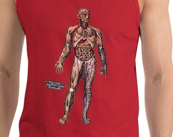Anatomy Tank Top: Viscera in Position | Victorian Illustration Anatomical Unisex Shirt, Medical Gift