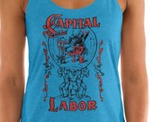 Workers Tank: Capital and Labor | Ladies Socialism Leftist Racerback, Retro Communist, Socialist, Communism, Anti-Capitalist, pro-Union Gift