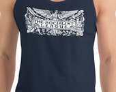 Socialist Tank: The Socialist League | Agitate, Educate, Organize! Socialist Gift, Walter Crane Socialism Unisex Tank, Leftist