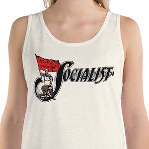 Socialist Tank: Socialist Flag Retro Leftist Shirt, Unisex, Pro-Labor, Anti-Capitalist, Equal Opportunity, Socialist Gift, Socialism image 1