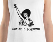 Toasting Tank: Fast Life & Dissipation Unisex Tank Top | 1920s Drinking Design, Celebration, Alcohol, Toast, Flapper, Bartender Gift
