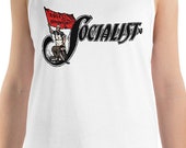 Socialist Tank: Socialist Flag | Retro Leftist Shirt, Unisex, Pro-Labor, Anti-Capitalist, Equal Opportunity, Socialist Gift, Socialism