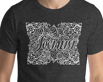 Koszulka socjalistyczna: grafika socjalistyczna w stylu secesyjnym | Koszulka unisex Socjalistyczny prezent Socjalizm lewicowy antykapitalistyczny