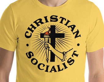 T-shirt socialiste chrétien, chemise unisexe de gauche religieuse, anticapitaliste, cadeau socialiste socialiste