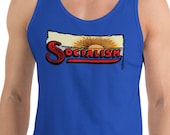 Socialism Sunrise Socialist Tank Top | Retro Unisex Tank, Leftist, Anti-Capitalist, Progressive, Socialist Gift