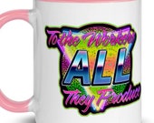 Leftist Mug: To the Workers All They Produce | Retro 1980s Style, Socialist Communist Anti-Capitalist 80s Neon Zoomer Gift