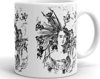 Hairstyle Mug: Edwardian "Arranging the Hair" | Hairdresser Gift, Stylist Gift, Salon, Beauty, Devils, Angels, Bad Hair Day