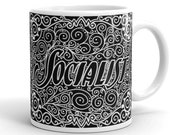 Socialist Mug: Art Nouveau Socialism, Socialist Gift Retro Socialism Leftist Anti-Capitalist Ceramic Mug