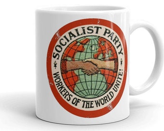 Taza socialista: Partido Socialista / Trabajadores del Mundo Unidos / Socialismo Retro Edwardiano, Izquierdista, Regalo Socialista