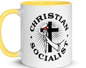 Christian Socialist Mug, Religious Leftist Ceramic Mug, Anti-Capitalist, Socialism Socialist Gift
