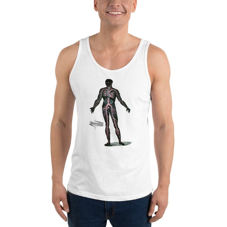 Anatomical Tank, Circulation Anatomy Unisex Tank Top, Medical Gift, Blood, Science, Physiology, Cardiovascular, Doctor Gift image 1