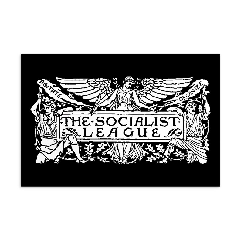 The Socialist League Small Print, 4x6 Postcard Agitate, Educate, Organize Victorian Socialism Leftist Anti-Capitalist Flat Card Gift image 1