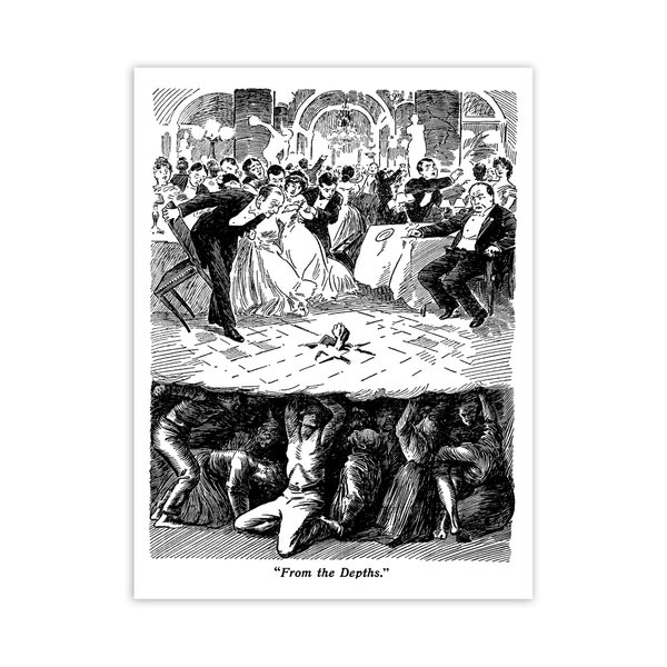 Póster de los trabajadores: Desde las profundidades / Reproducción del póster socialista clásico vintage de J.A. Mitchell, arte mural anticapitalista izquierdista sin marco