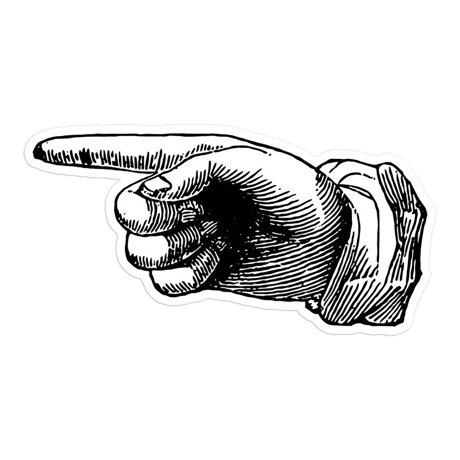 Victorian Pointing Finger #2 Large Vinyl Sticker: Retro Antique Style ...