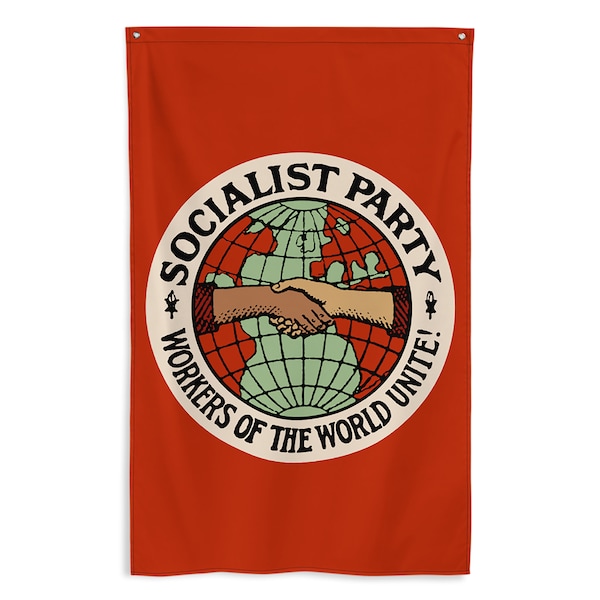 Socialist Flag: Socialist Party | Workers of the World Unite | Retro Edwardian 5x3 foot Flag Socialism, Leftist, Pro-Worker