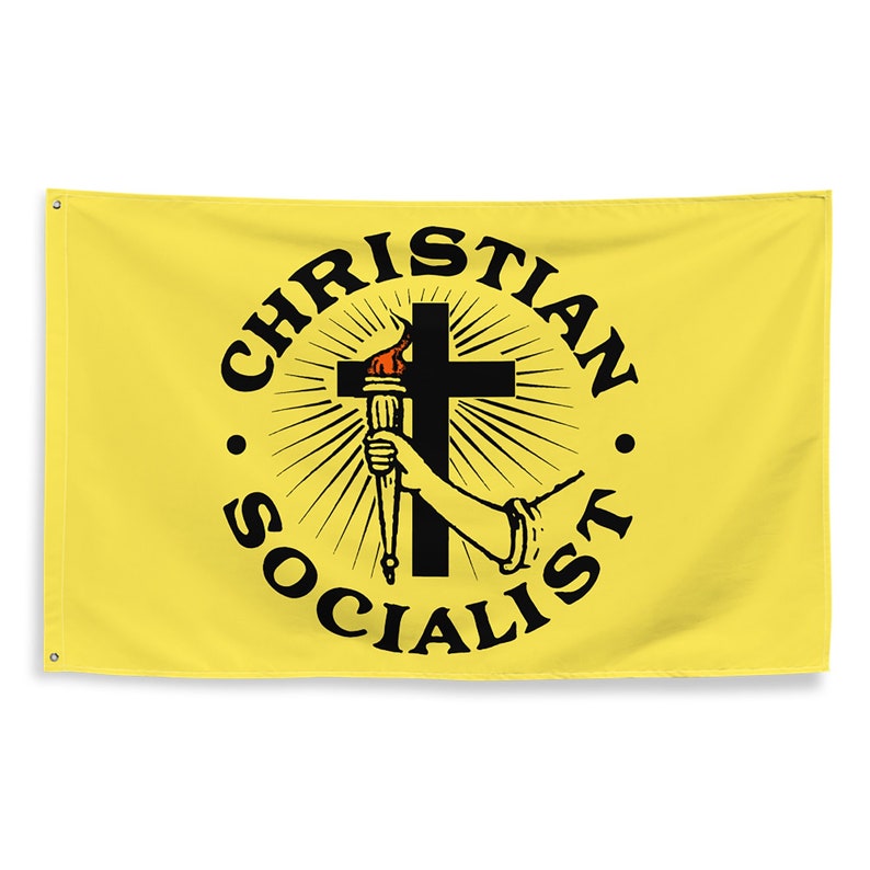 Christian Socialist Flag, 3x5 Foot Religious Leftist, Anti-Capitalist, Socialism Pro-Labor, Pro-Worker image 1